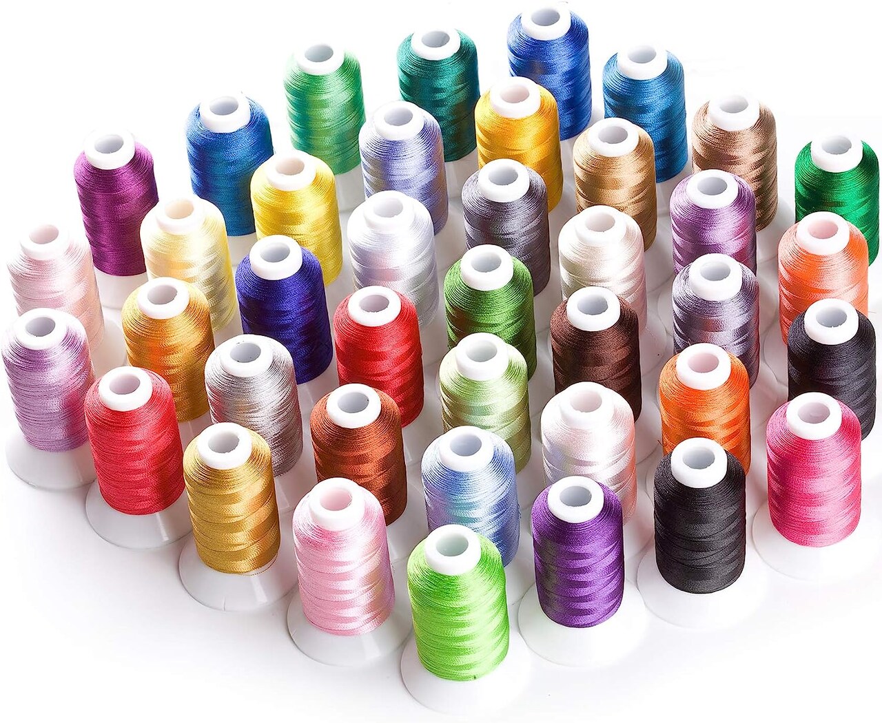 40 Colors 40 Weight Polyester Embroidery Machine Thread Kit 550Y(500M) for Brother Babylock Janome Singer Husqvarna Bernina Embroidery and Sewing Machines